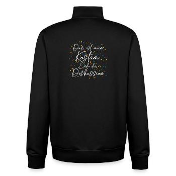 This is My Costume End of Discussion Carnival - Unisex Organic Zip Sweatshirt by Stanley/Stella - black - Back - AI Model Male 185 light (185cm)