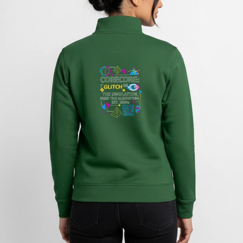 Corecore Glitch Simulation Algorithm Collage Unisex Organic Zip Sweatshirt von Stanley/Stella