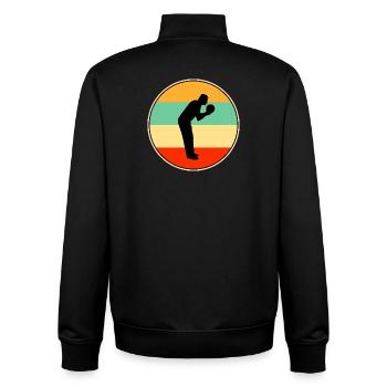 Bowler Retro Silhouette Vintage Sunset Bowling Gif - Unisex Organic Zip Sweatshirt von Stanley/Stella - Schwarz - Hinten - AI Model Male 185 light (185cm)