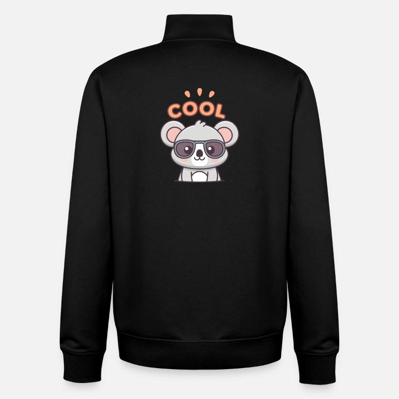 Koala Cool mit dunkler Brille - Unisex Organic Zip Sweatshirt von Stanley/Stella - Schwarz