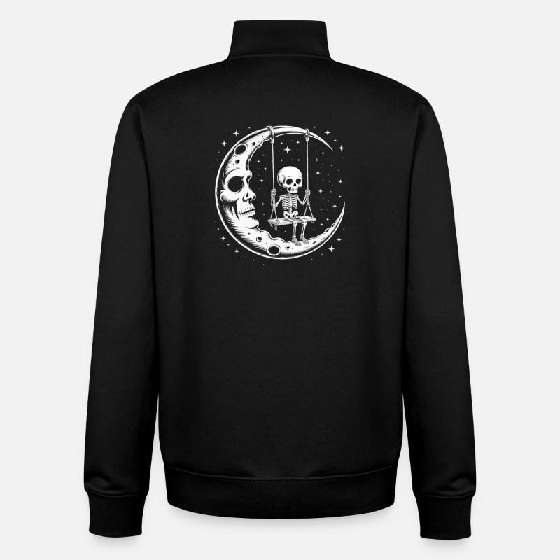 Squelette de la Balançoire Lunaire - Sweat zippé unisexe en coton bio Stanley/Stella - noir