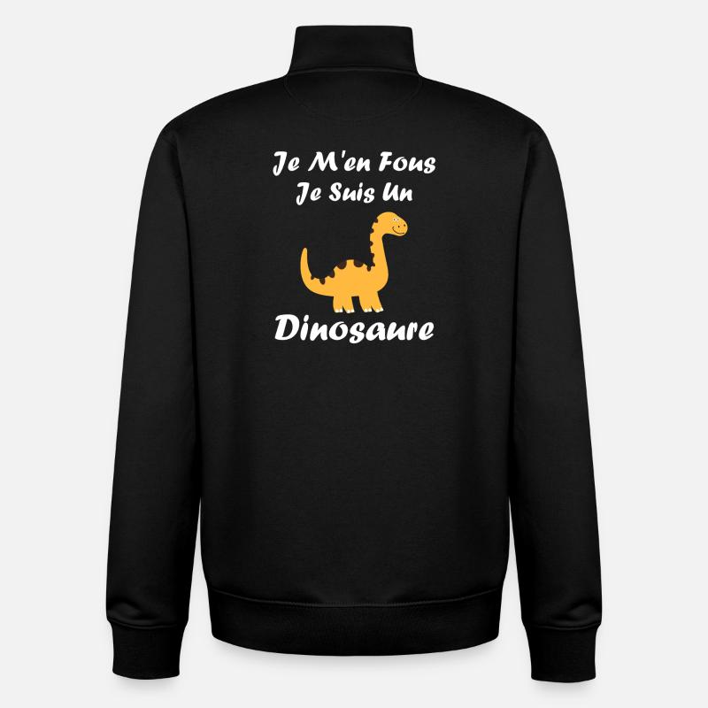 Dino Décomplexé - Sweat zippé unisexe en coton bio Stanley/Stella - noir