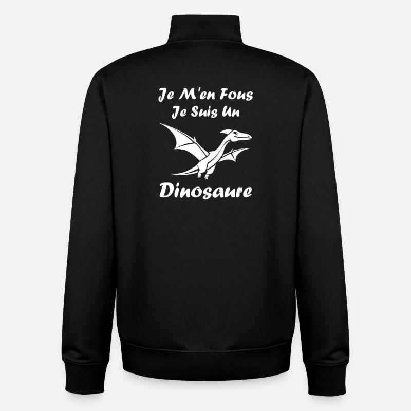 Dinosaure Aérien Attitude - Sweat zippé unisexe en coton bio Stanley/Stella - noir