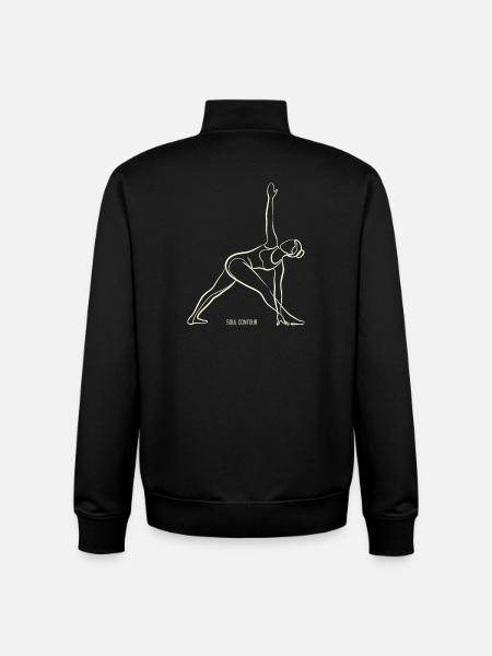 SOUL CONTOUR - Trikonasana - Unisex Organic Zip Sweatshirt by Stanley/Stella - black
