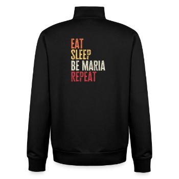 Eat Sleep Be Maria Repeat Retro Name - Unisex Organic Zip Sweatshirt von Stanley/Stella - Schwarz - Hinten - AI Model Male 185 light (185cm)