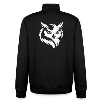 Owl - Mystical Wildlife Line Art Nature Design - Unisex Organic Zip Sweatshirt by Stanley/Stella - black - Back - AI Model Male 185 light (185cm)