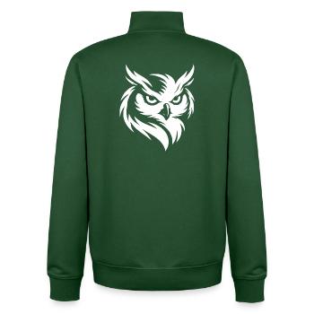 Eule - Mystisches Wildtier Line Art Natur Design - Unisex Organic Zip Sweatshirt von Stanley/Stella - Flaschengrün - Hinten - AI Model Male 185 dark (185cm)