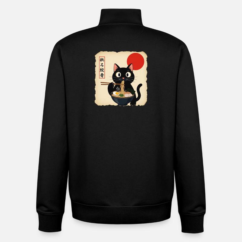 Katzensuppe mit roter Sonne - Unisex Organic Zip Sweatshirt von Stanley/Stella - Schwarz
