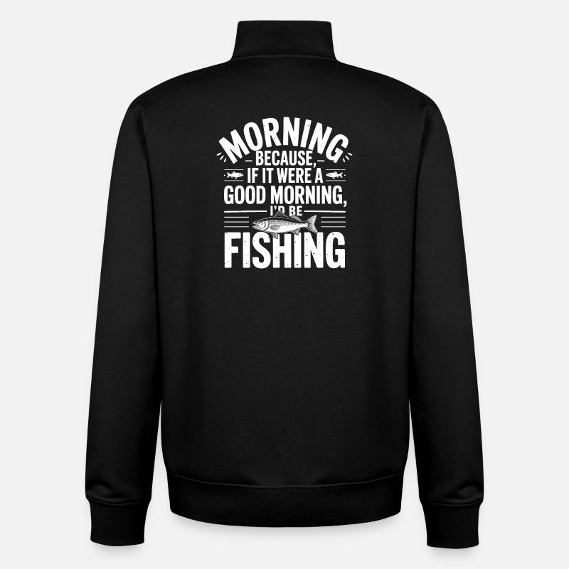 Citation de pêche matinale Tee - Sweat zippé unisexe en coton bio Stanley/Stella - noir