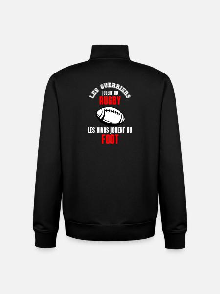 Rugby Warriors Humor - Unisex Organic Zip Sweatshirt by Stanley/Stella - black