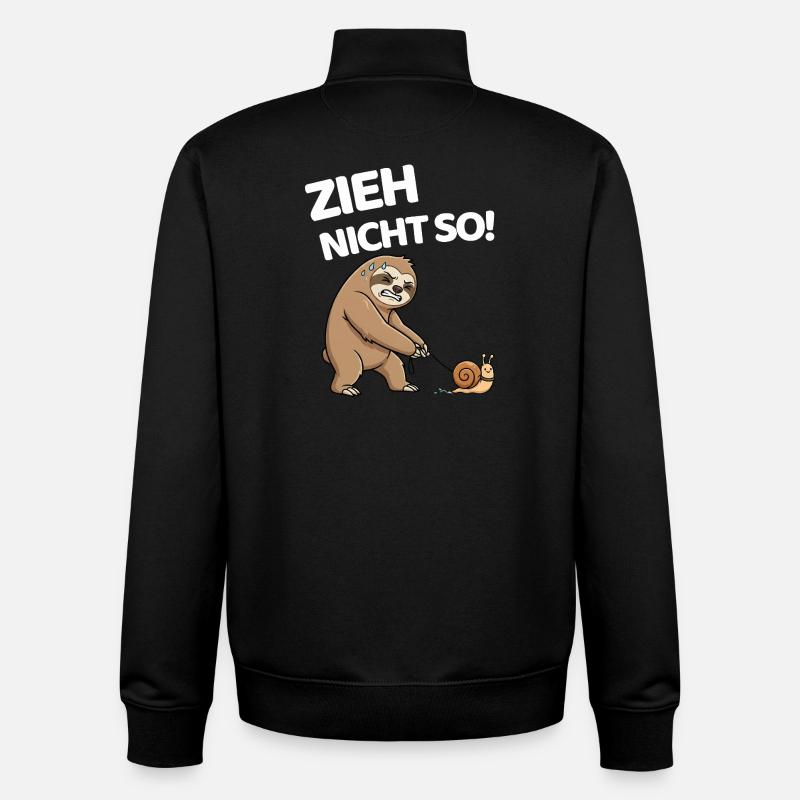 Don't pull so sloth with snail - Unisex Organic Zip Sweatshirt by Stanley/Stella - black