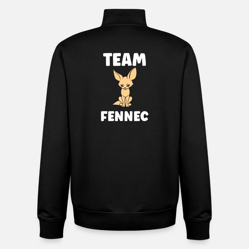 fennec - Sweat zippé unisexe en coton bio Stanley/Stella - noir