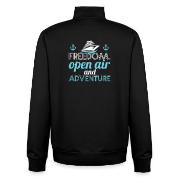 Freedom Aventure en plein air - Sweat zippé unisexe en coton bio Stanley/Stella - noir - Dos - AI Model Male 185 light (185cm)