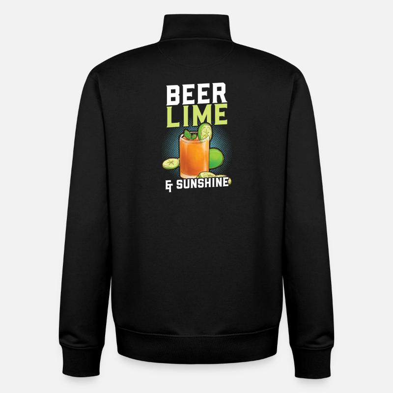 Bière, lime soleil - Sweat zippé unisexe en coton bio Stanley/Stella - noir