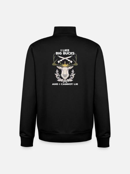 I like big deer design - Unisex Organic Zip Sweatshirt by Stanley/Stella - black