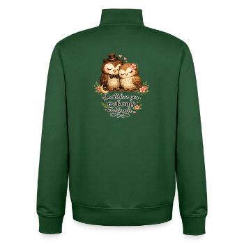 Süße Eulen I will love you owlways Spruch Liebe - Unisex Organic Zip Sweatshirt von Stanley/Stella - Flaschengrün - Hinten - AI Model Male 185 dark (185cm)