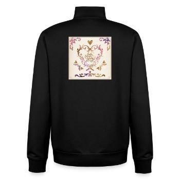 Design élégant d’ornements en forme de cœur vintage - Sweat zippé unisexe en coton bio Stanley/Stella - noir - Dos - AI Model Male 185 light (185cm)