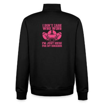 Squares Fußball-Humor-Tee - Unisex Organic Zip Sweatshirt von Stanley/Stella - Schwarz - Hinten - AI Model Male 185 light (185cm)