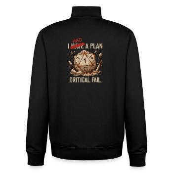 Critical Fail – I Had A Plan Cube Design - Unisex Organic Zip Sweatshirt by Stanley/Stella - black - Back - AI Model Male 185 light (185cm)