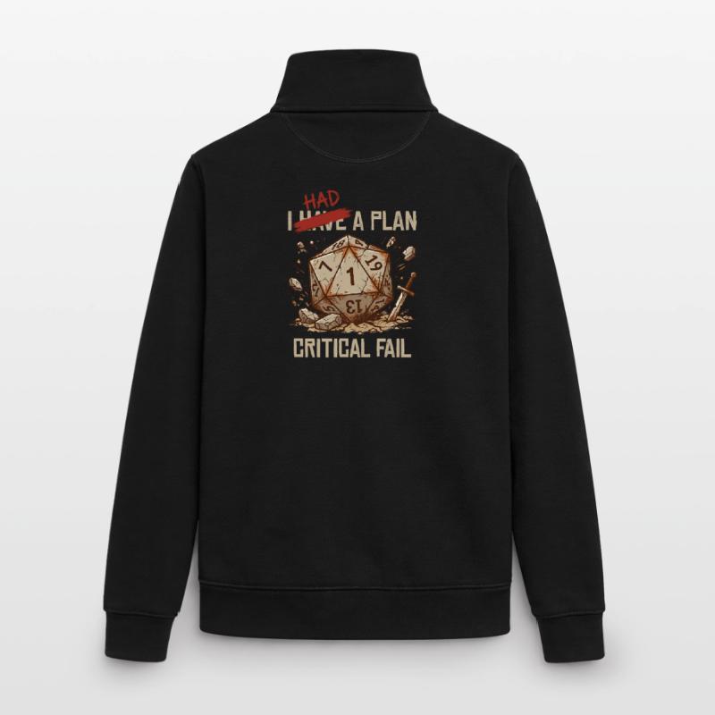 Critical Fail – I Had A Plan Cube Design Unisex Organic Zip Sweatshirt by Stanley/Stella