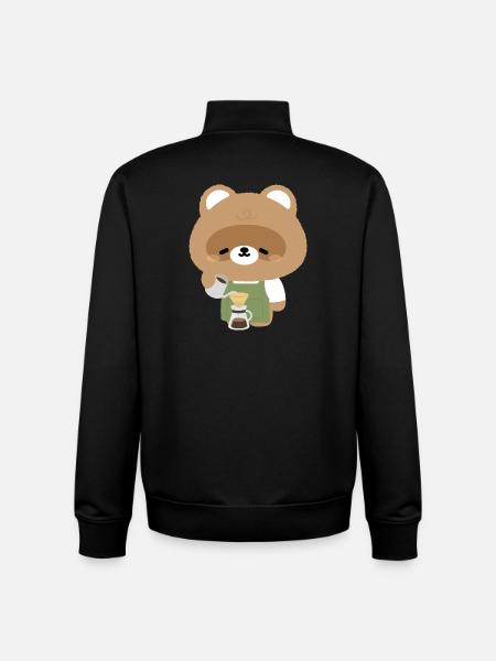 Beaver Barista Cozy Brew - Unisex Organic Zip Sweatshirt by Stanley/Stella - black