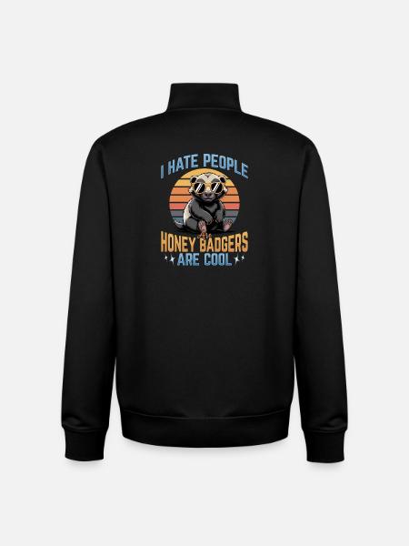 Funny Honey Badger - Unisex Organic Zip Sweatshirt von Stanley/Stella - Schwarz