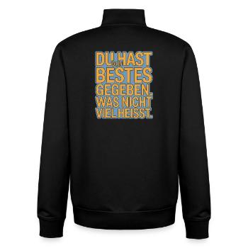 Du hast dein Bestes gegeben was nicht viel heißt - Unisex Organic Zip Sweatshirt von Stanley/Stella - Schwarz - Hinten - AI Model Male 185 light (185cm)