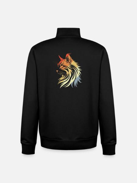 Cat Retro Style - Unisex Organic Zip Sweatshirt by Stanley/Stella - black