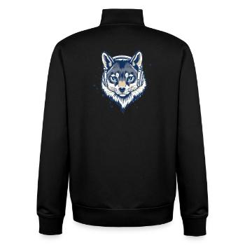 cool fox with headphones - Unisex Organic Zip Sweatshirt by Stanley/Stella - black - Back - AI Model Male 185 light (185cm)