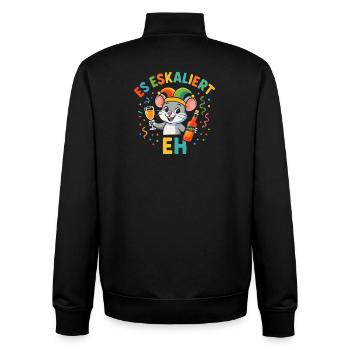 Karneval Maus Es Eskaliert Eh Party Fastnacht  - Unisex Organic Zip Sweatshirt von Stanley/Stella - Schwarz - Hinten - AI Model Male 185 light (185cm)