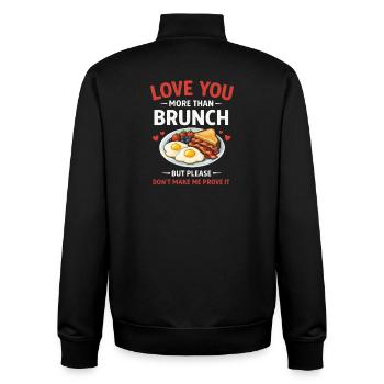 Ich liebe dich mehr als Brunch – lustiger Valentinstag - Unisex Organic Zip Sweatshirt von Stanley/Stella - Schwarz - Hinten - AI Model Male 185 light (185cm)