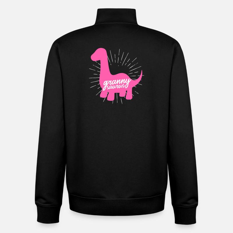 Grand-mère dinosaure rose drôle - Sweat zippé unisexe en coton bio Stanley/Stella - noir