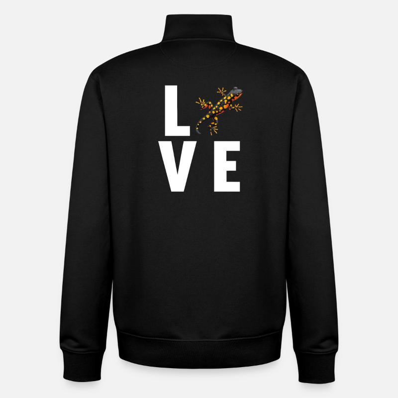 Salamandre de feu Salamandre - Sweat zippé unisexe en coton bio Stanley/Stella - noir