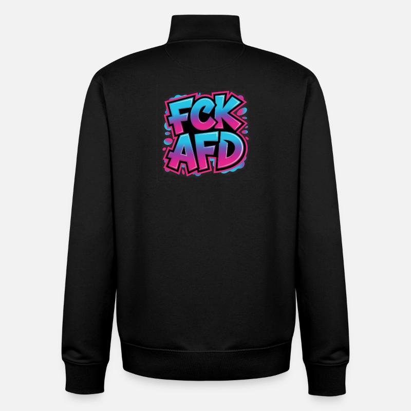FCK AFD - T-shirt Antifa - Sweat zippé unisexe en coton bio Stanley/Stella - noir
