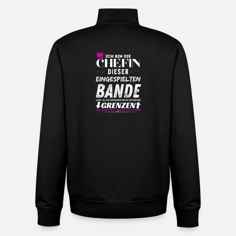 Chefin dieser Eingespielten Bande Chefin Geschenke - Sweat zippé unisexe en coton bio Stanley/Stella - noir