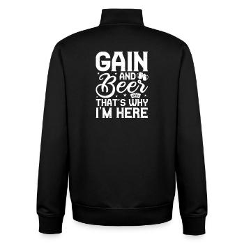 Casino Gambler Gain & Bière C’est pour ça que je suis là - Sweat zippé unisexe en coton bio Stanley/Stella - noir - Dos - AI Model Male 185 light (185cm)