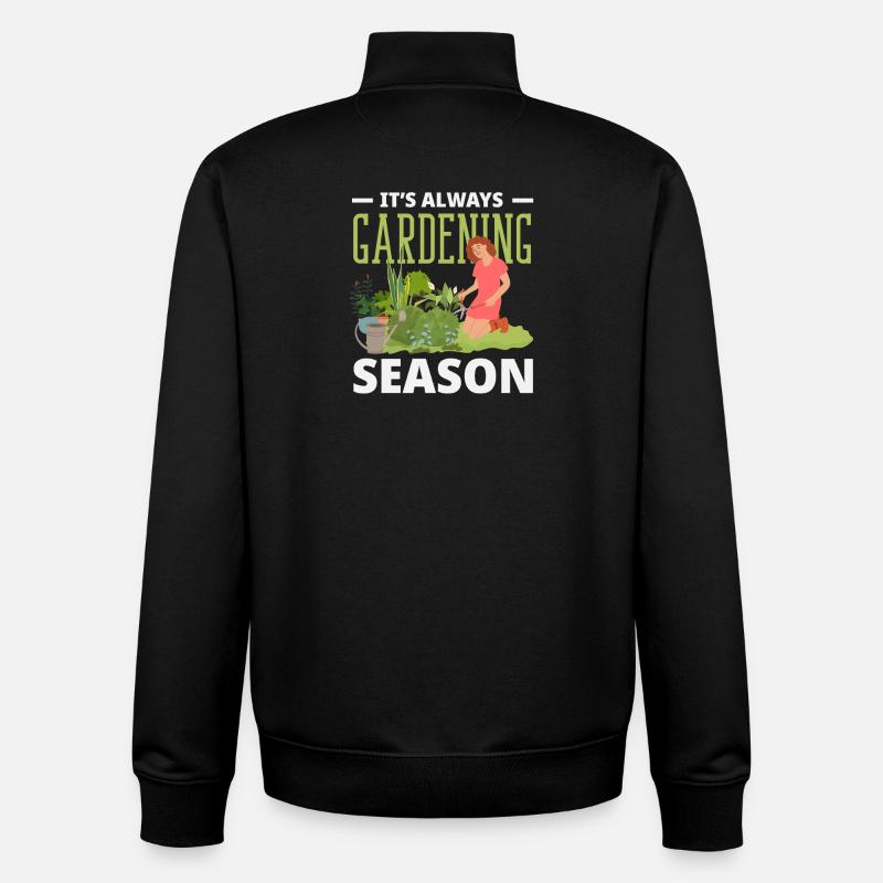 Jardinier drôle en saison toujours - Sweat zippé unisexe en coton bio Stanley/Stella - noir
