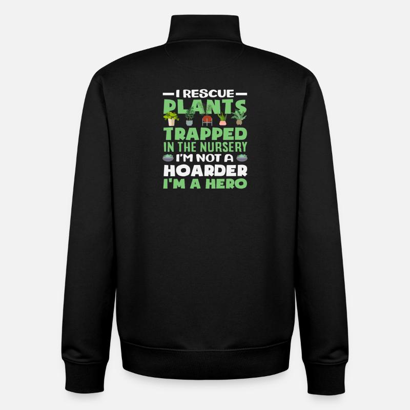 Amateurs de plantes dans la pépinière - Sweat zippé unisexe en coton bio Stanley/Stella - noir