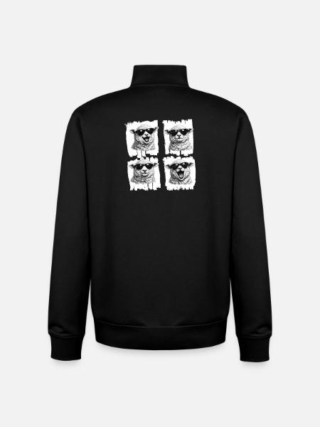 Sheep Sunglasses Quartet - Unisex Organic Zip Sweatshirt by Stanley/Stella - black