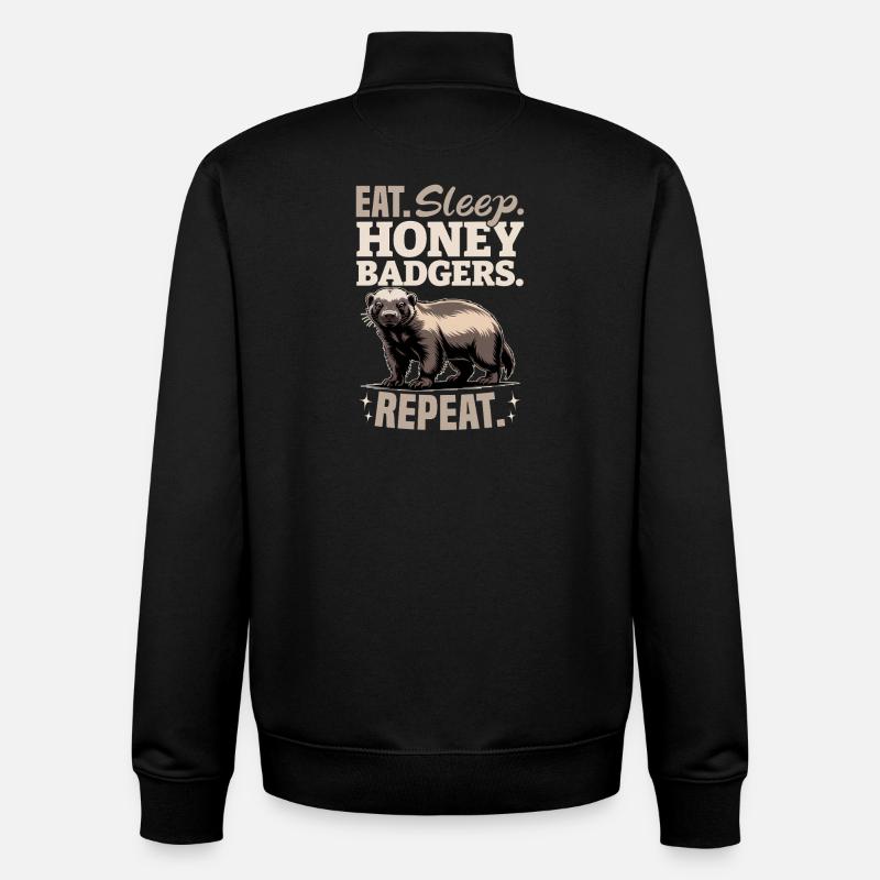 Funny Honey Badger - Unisex Organic Zip Sweatshirt von Stanley/Stella - Schwarz