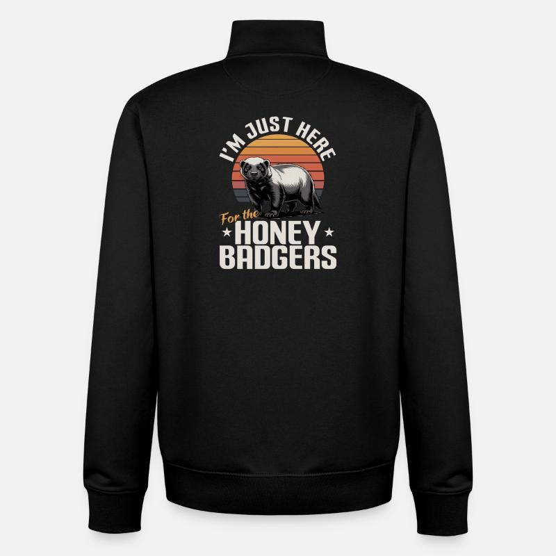 Funny Honey Badger - Unisex Organic Zip Sweatshirt von Stanley/Stella - Schwarz