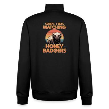 Funny Honey Badger - Unisex Organic Zip Sweatshirt von Stanley/Stella - Schwarz - Hinten - AI Model Male 185 light (185cm)