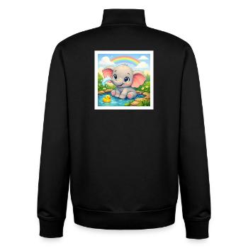 Elli the Elephant - Unisex Organic Zip Sweatshirt by Stanley/Stella - black - Back - AI Model Male 185 light (185cm)