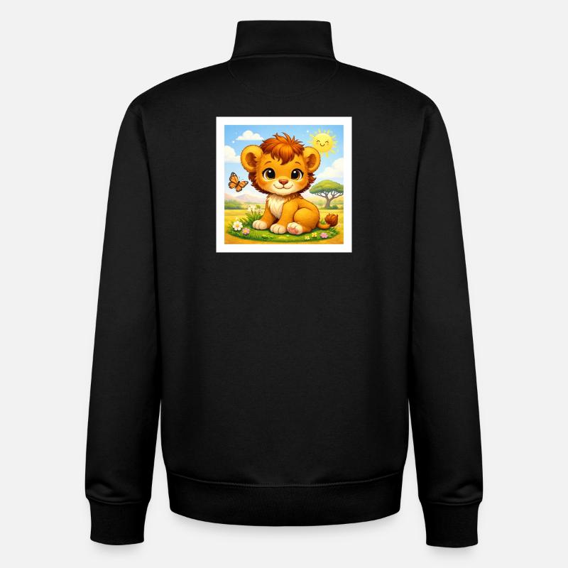 Sunny der kleine Löwe - Unisex Organic Zip Sweatshirt von Stanley/Stella - Schwarz