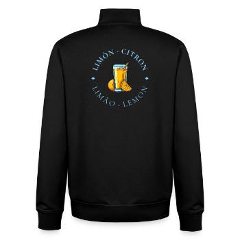 Lemonade Citrus Circle Logo - Unisex Organic Zip Sweatshirt by Stanley/Stella - black - Back - AI Model Male 185 light (185cm)