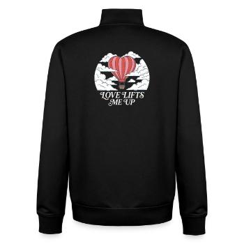  Love Lifts Me Up Hot Air Balloon Romantic - Unisex Organic Zip Sweatshirt by Stanley/Stella - black - Back - AI Model Male 185 light (185cm)