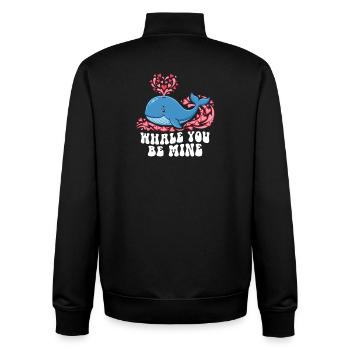 Wal, du bist mein süßes Ozeantier, Valentinstag, Wortspiel - Unisex Organic Zip Sweatshirt von Stanley/Stella - Schwarz - Hinten - AI Model Male 185 light (185cm)