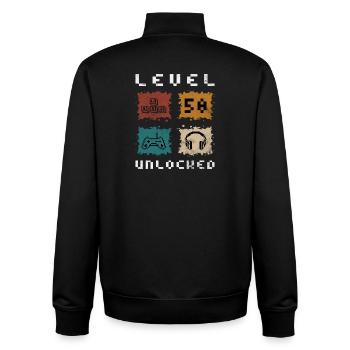Level 50 freigeschaltet - Unisex Organic Zip Sweatshirt von Stanley/Stella - Schwarz - Hinten - AI Model Male 185 light (185cm)