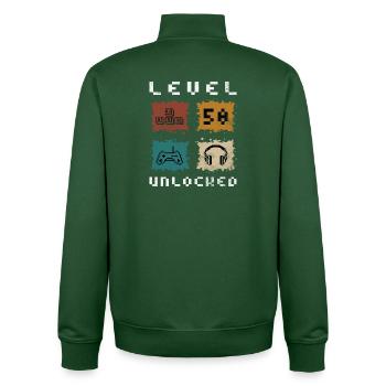 Level 50 freigeschaltet - Unisex Organic Zip Sweatshirt von Stanley/Stella - Flaschengrün - Hinten - AI Model Male 185 dark (185cm)