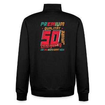 Premium 50 Unique Shirt Design - Unisex Organic Zip Sweatshirt by Stanley/Stella - black - Back - AI Model Male 185 light (185cm)